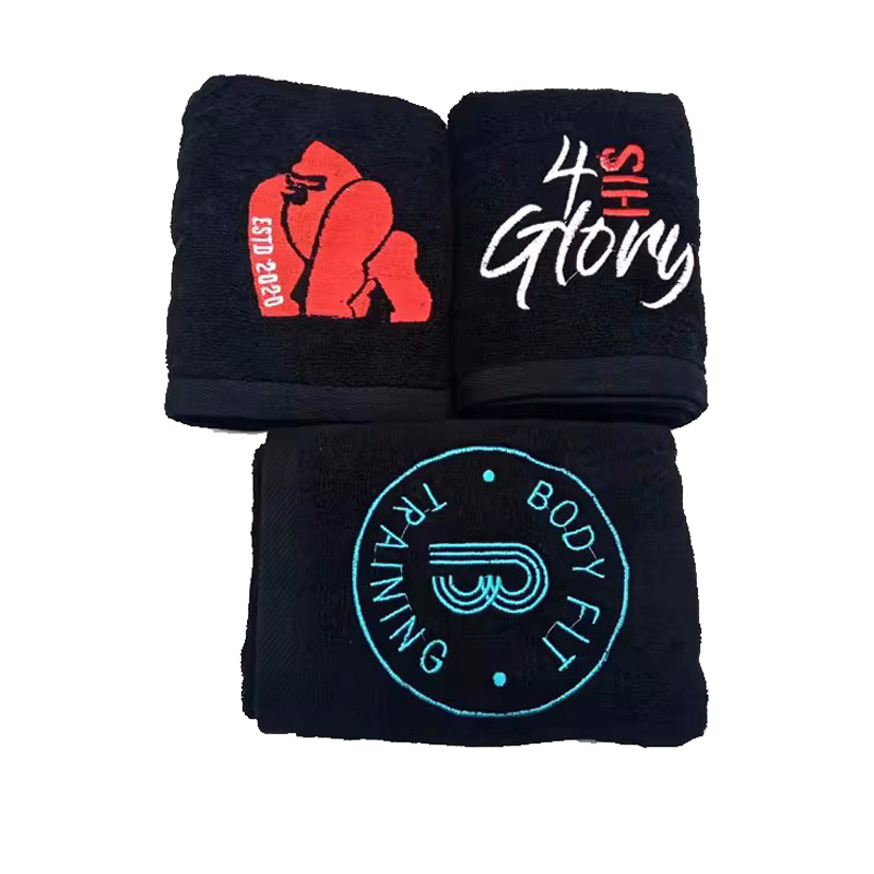 100% Cotton Quick Dry Black Custom Embroidered ...