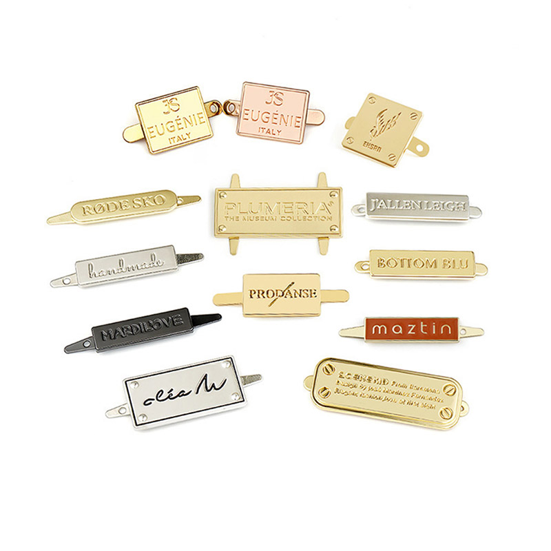 Custom Metal Handbag Labels Engraved Logo Tags ...